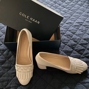 Colehaan white low-heel shoes